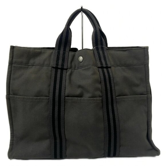 Auth HERMES Fourre Tout Tote PM - Gray Canvas None Tote Bag - Picture 3 of 9